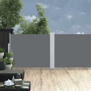 lahtitõmmatav terrassi külgsein, 140 x 1200 cm, antratsiithall