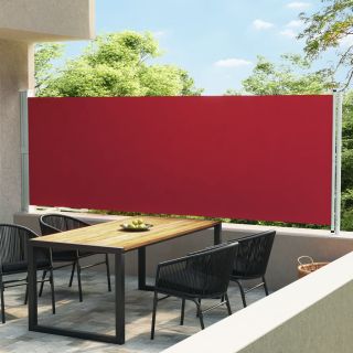 lahtitõmmatav terrassi külgsein, 600 x 160 cm, punane