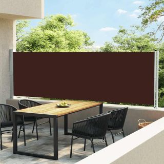 lahtitõmmatav terrassi külgsein, 140 x 600 cm, pruun