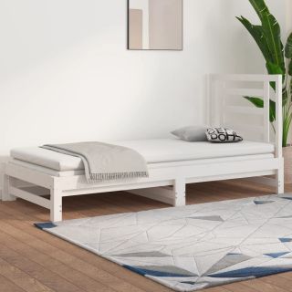 väljatõmmatav päevavoodi ilma madratsita, valge, 2x(90x200) cm