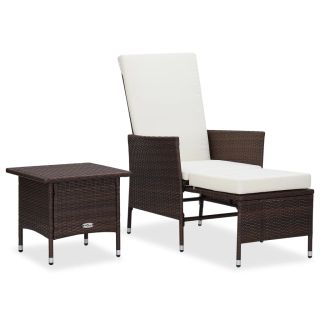 2-osaline aiamööblikomplekt patjadega, polürotang, pruun