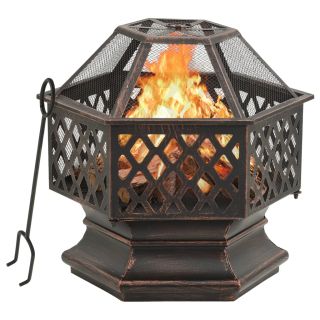 Садовый очаг с решеткой для духовки 62 x 54 x 56 см XXL сталь