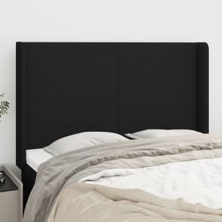 voodipeats servadega, must, 147x16x118/128 cm, kangas