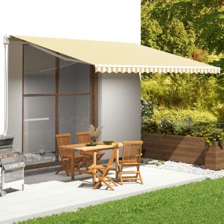 varikatuse asenduskangas, kollane ja valge, 5 x 3,5 m