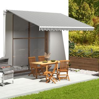 varikatuse asenduskangas, antratsiithall ja valge, 4,5 x 3 m