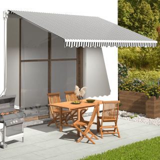 varikatuse asenduskangas, antratsiithall ja valge, 4 x 3 m