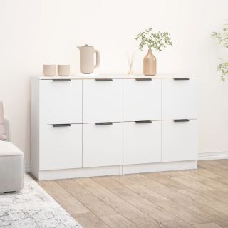 puhvetkapid 2 tk, valge, 60 x 30 x 70 cm, tehispuit