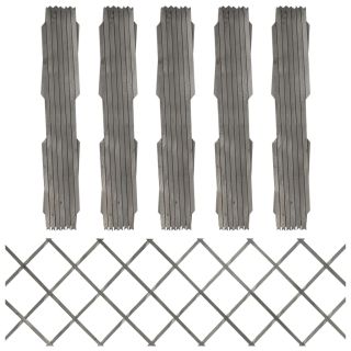 võrkaia paneelid 5 tk, hall, nulupuit, 180 x 60 cm