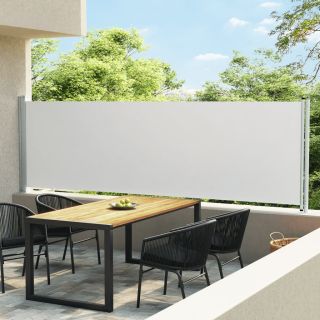 lahtitõmmatav terrassi külgsein, 140 x 600 cm, kreemjas