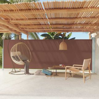 lahtitõmmatav terrassi külgsein, 180 x 600 cm, pruun