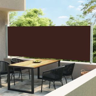 lahtitõmmatav terrassi külgsein, 160 x 600 cm, pruun