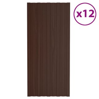 katusepaneel 12 tk, tsingitud terasest, pruun, 100 x 45 cm