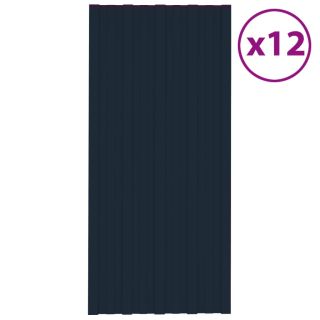 katusepaneel 12 tk, tsingitud terasest, antratsiit, 100x45 cm