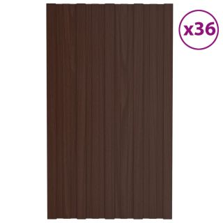 katusepaneel 36 tk, tsingitud terasest, pruun, 80 x 45 cm