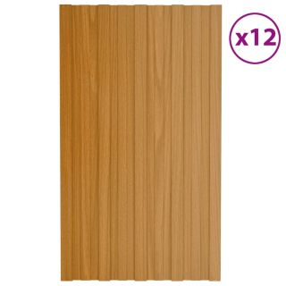 katusepaneel 12 tk, tsingitud terasest, naturaalne, 80 x 45 cm