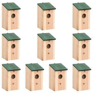 lindude pesakastid, 10 tk, nulupuit 12 x 15 x 22 cm