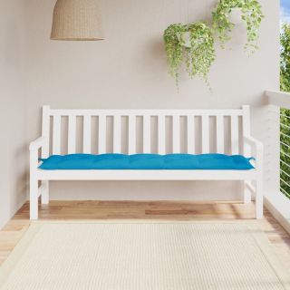 подушка для сиденья садовой скамейки, светло-голубая, 180x50x7 см, ткань оксфорд