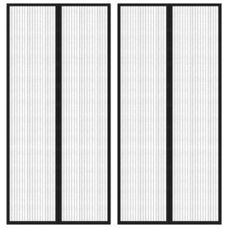 Дверные шторы от насекомых 2 шт. с магнитными блоками черные 220x110 см