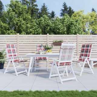 Подушки для стульев с высокой спинкой 4 шт., квадратные, 120x50x3 см, ткань