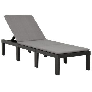 päevitustool istmepadjaga, plast, antratsiithall