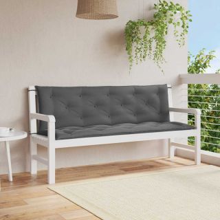 Подушка для сиденья садовой скамейки, антрацит, 150x(50+50)x7 см, ткань Оксфорд