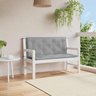 Подушка для сиденья садовой скамейки, серая, 120 x (50+50) x 7 см, ткань Оксфорд