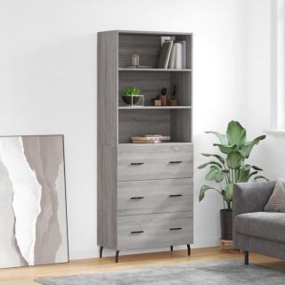 kõrge kapp, hall Sonoma tamm, 69,5 x 34 x 180 cm, tehispuit