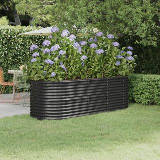 Подставка для садовых растений, сталь с порошковым покрытием, 224x80x68 см, антрацит