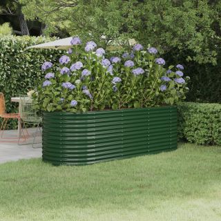 Подставка для садовых растений, сталь с порошковым покрытием, 224x80x68 см, зеленая