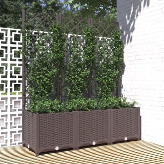 võrega taimekast, pruun, 120 x 40 x 136 cm PP