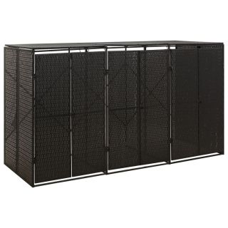 kolme prügikasti kuur, must, 207 x 80 x 117 cm, polürotang