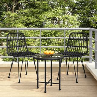 aiatoolid, 2 tk, must, 48x62x84 cm, PE-rotang