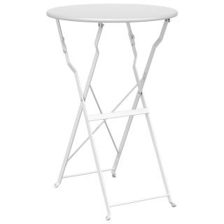Klapitav Bistroolaud Valge Ø50x71 cm Pulberkattega Teras