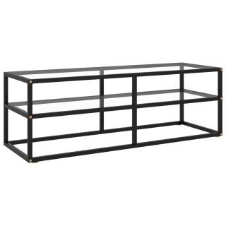 Тумба под телевизор черное закаленное стекло, 120 x 40 x 40 см