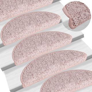 Коврики для лестницы 15 шт., розовые, 65 x 21 x 4 см