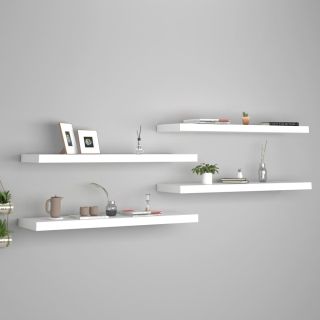 seinariiulid, 4 tk, valge, 90 x 23,5 x 3,8 cm MDF