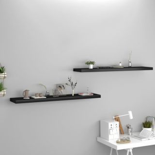 seinariiulid, 2 tk, must, 120x23,5x3,8 cm MDF