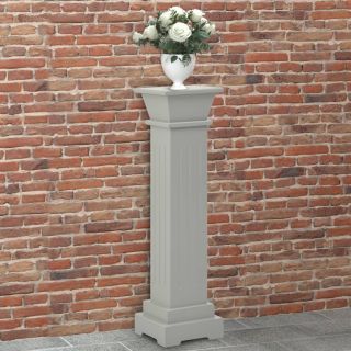 klassikaline kandiline lillepostament, hall, 17x17x66 cm, MDF
