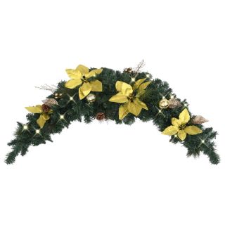 jõulukaar LED-tuledega, roheline, 90 cm, PVC