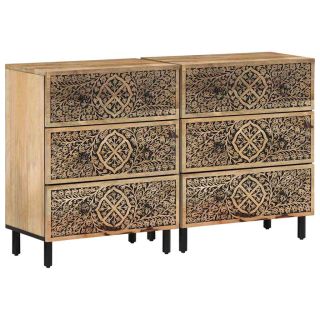 puhvetkapid 2 tk, 60 x 33 x 75 cm, mangopuit