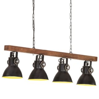 tööstuslik laelamp, must, E27, mangopuit