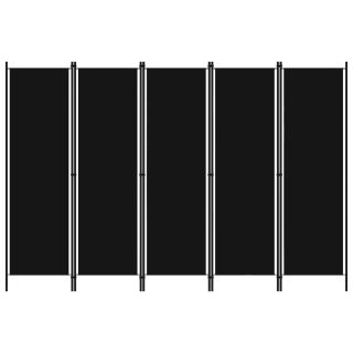 5 paneeliga ruumijagaja, must, 250 x 180 cm