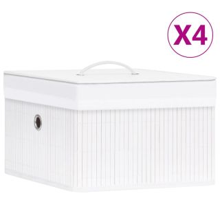 bambusest hoiukastid, 4 tk, valge