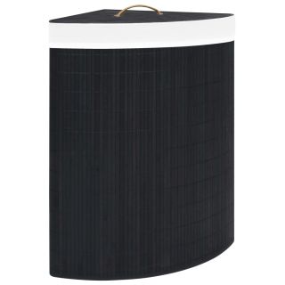 bambusest nurga pesukorv, must 60 l