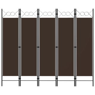 5 paneeliga ruumijagaja, pruun, 200 x 180 cm