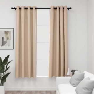 linase välimusega pimendavad kardinad 2 tk beež 140 x 175 cm