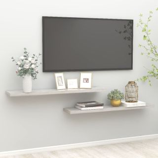 seinariiulid 2 tk, betoonhall, 120 x 23,5 x 3,8 cm MDF