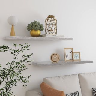 seinariiulid 2 tk, betoonhall, 90 x 23,5 x 3,8 cm MDF