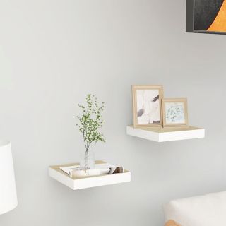 seinariiulid, 2 tk, tamm ja valge, 23 x 23,5 x 3,8 cm MDF