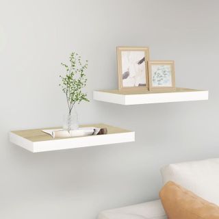seinariiulid, 2 tk, tamm ja valge, 50 x 23 x 3,8 cm MDF